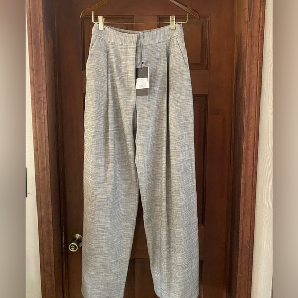 TWP GREENWICH AVENUE PANT NOVEL SUITING Light heather grey Linen Wool size 0 NWT - Picture 5 of 8